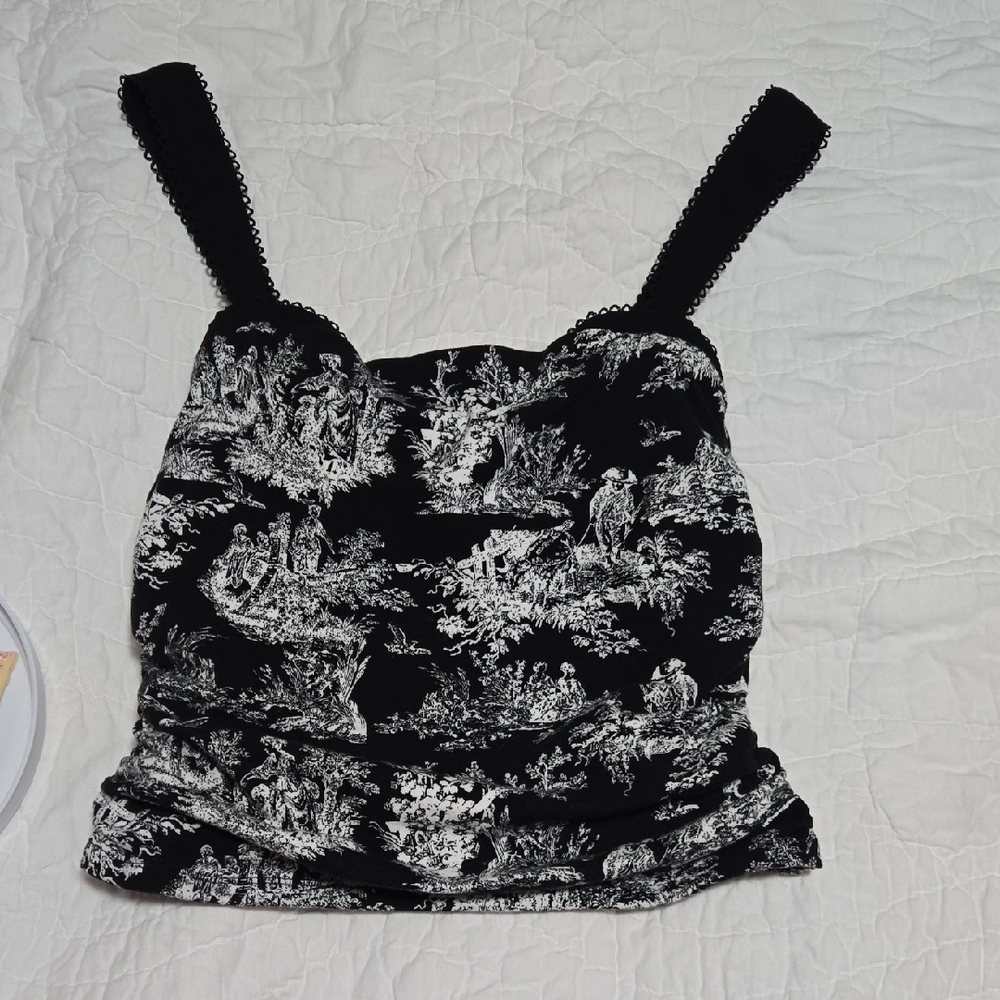 B19 Thirty Thirty Elegant Black and White Women's Top Sz Med NWT